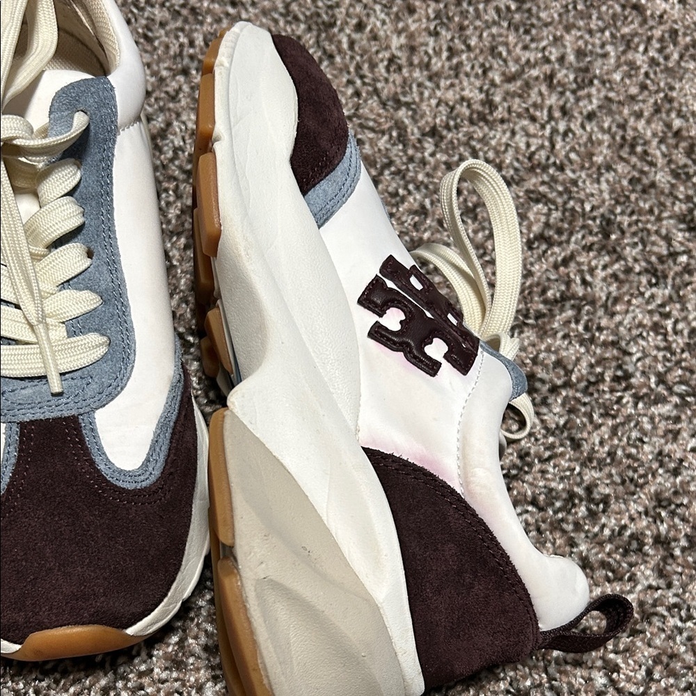 Tory Burch White, Blue, and Brown Sneakers - Picture 4 of 8